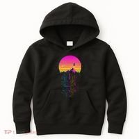 Retro 80s Space Shuttle Launch Circuit Mountain Kids Hoodie thumb 0