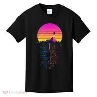 Retro 80s Space Shuttle Launch Circuit Mountain Kids T-Shirt thumb 0