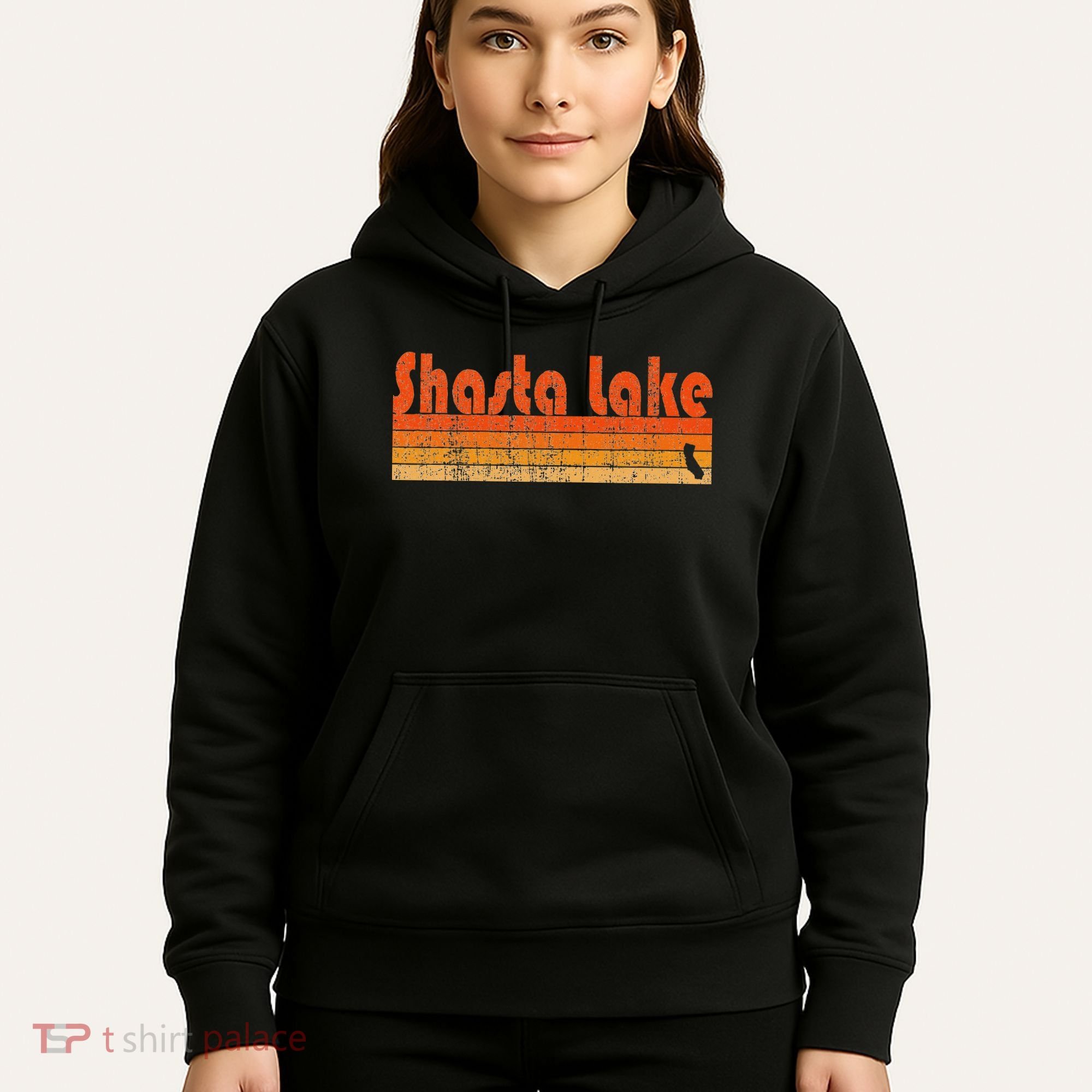 Retro 80s Style Shasta Lake Ca Hoodie