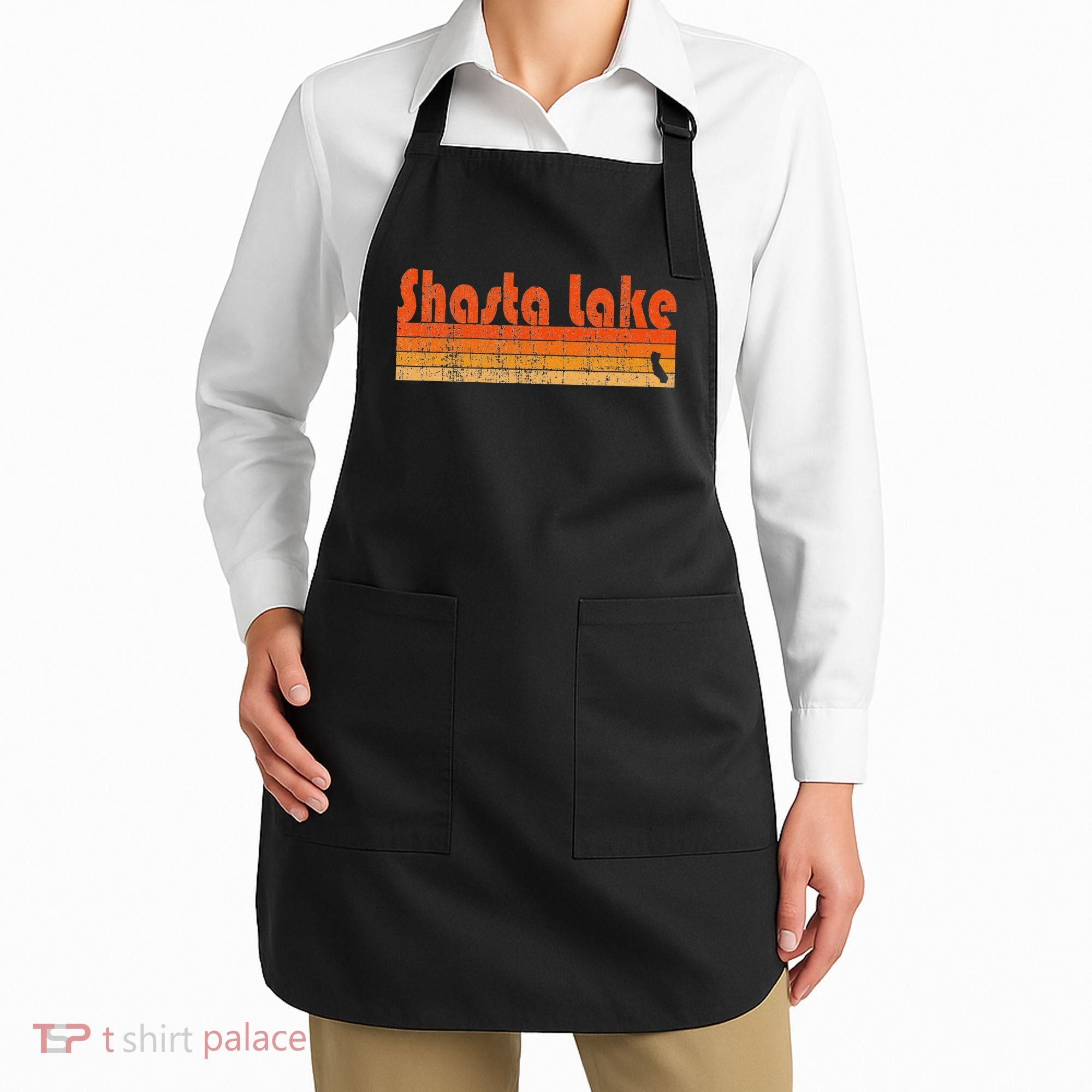 Retro 80s Style Shasta Lake Ca Apron