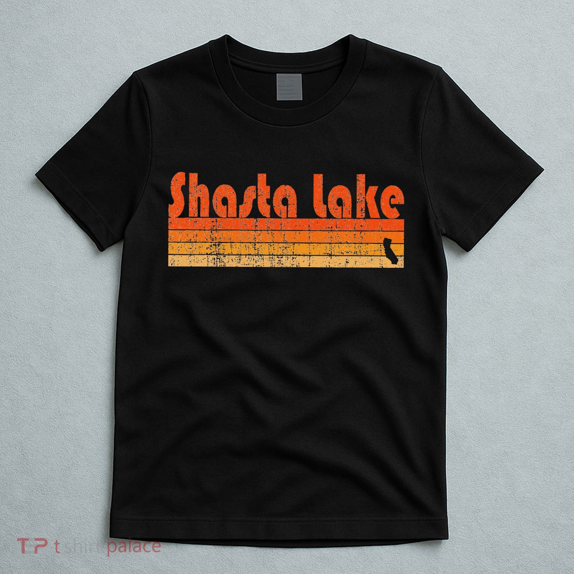 Retro 80s Style Shasta Lake Ca T-Shirt