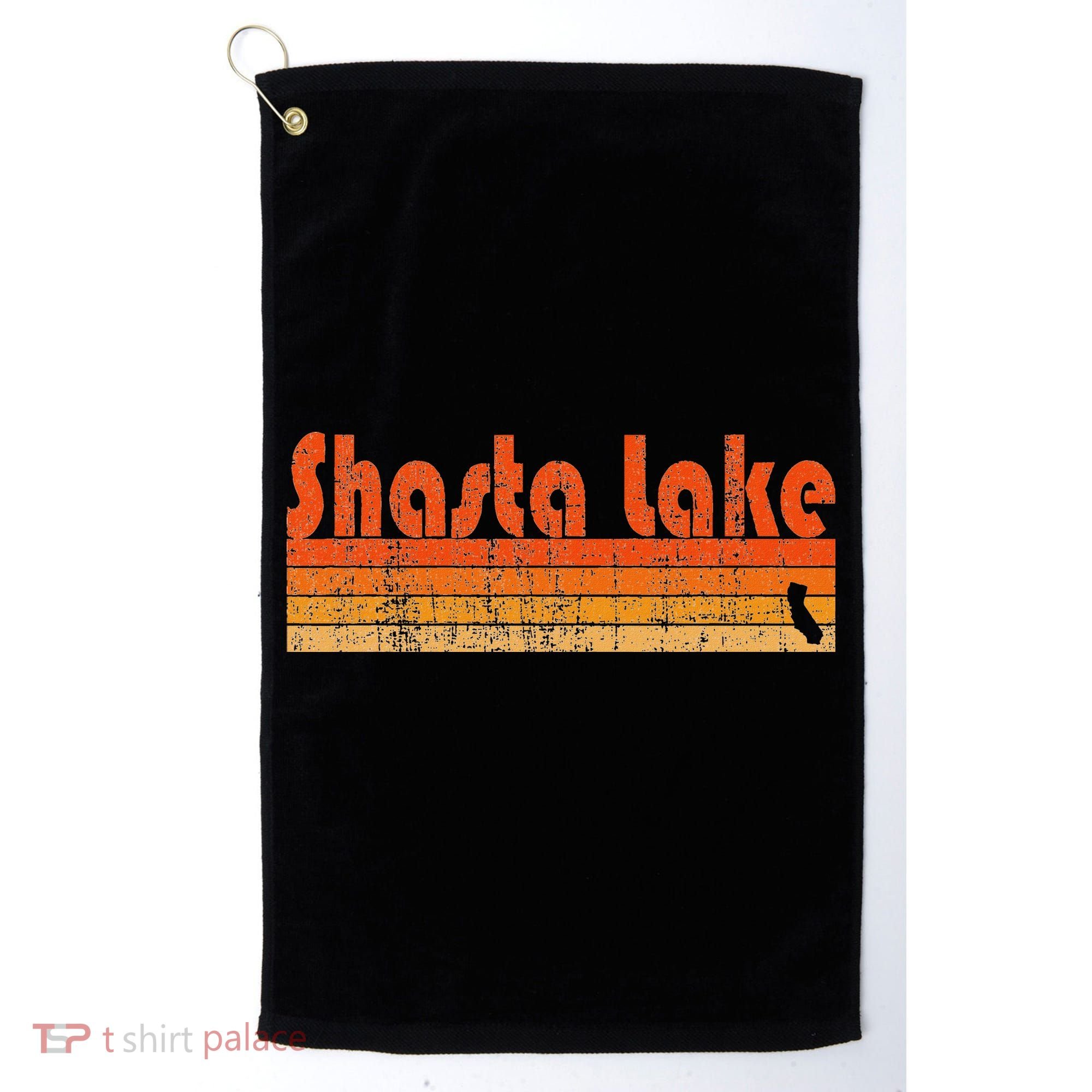 Retro 80s Style Shasta Lake Ca Golf Towel