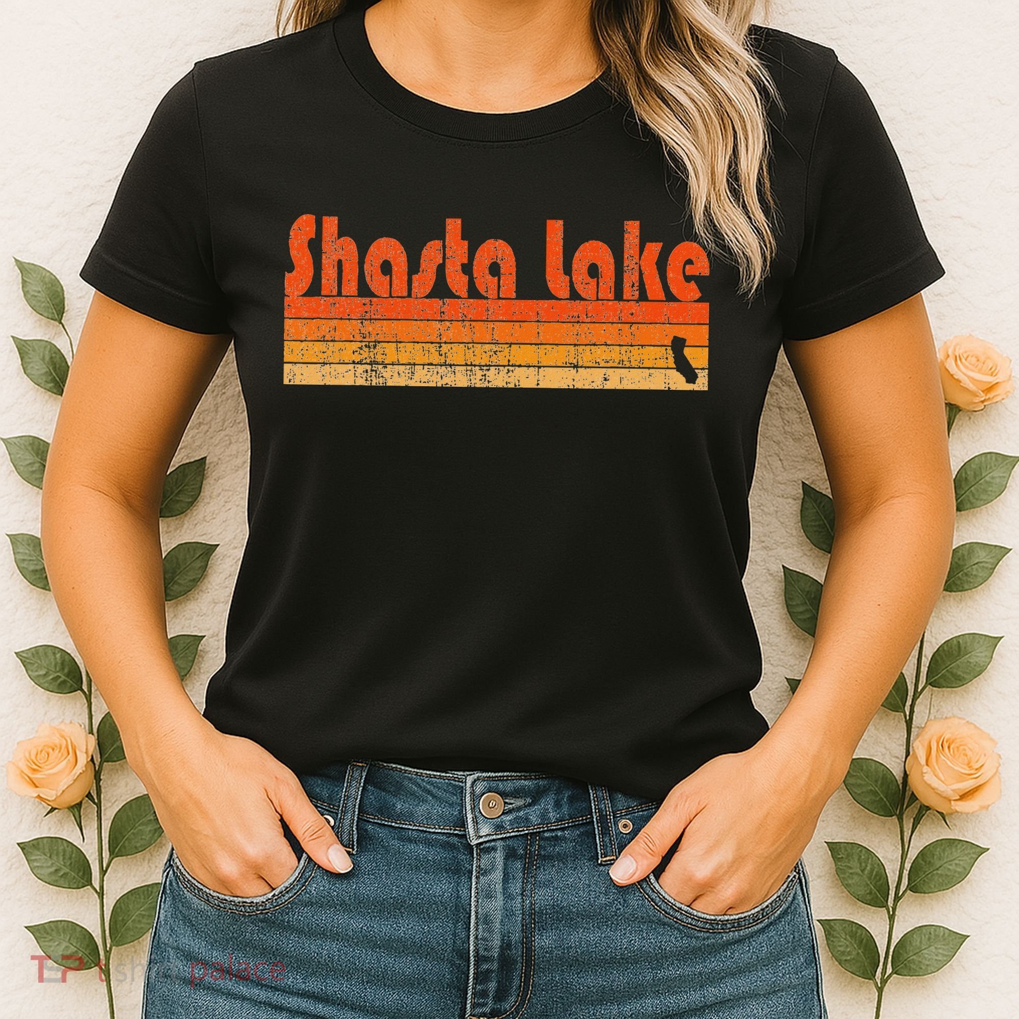 Retro 80s Style Shasta Lake Ca Women's T-Shirt