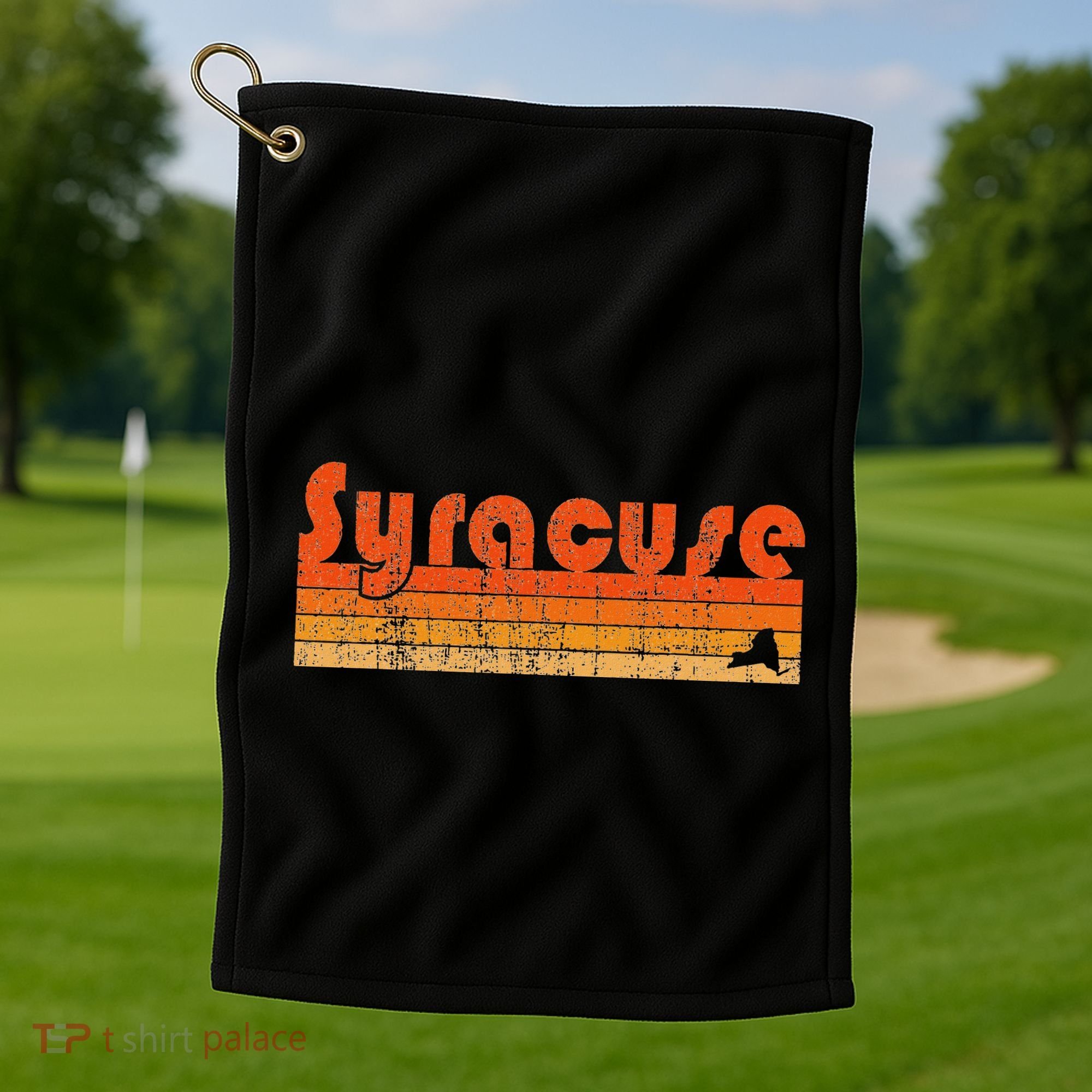 Retro 80s Style Syracuse Ny Golf Towel