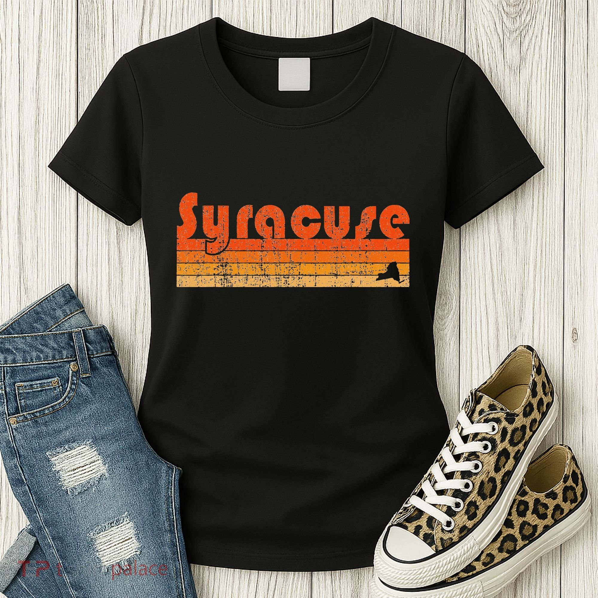 Retro 80s Style Syracuse Ny Women's T-Shirt