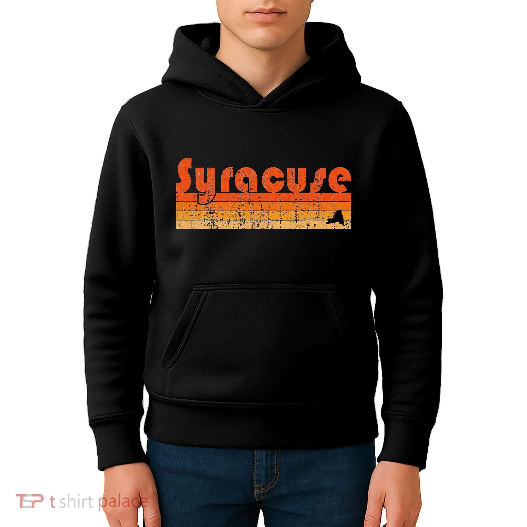 Retro 80s Style Syracuse Ny Kids Hoodie