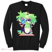 Retro 80's Tropical Surfer Penguin Sweatshirt thumb 0