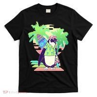 Retro 80's Tropical Surfer Penguin T-Shirt thumb 0