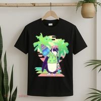 Retro 80's Tropical Surfer Penguin T-Shirt thumb 2