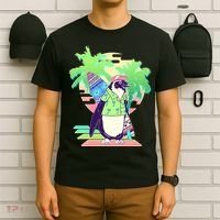 Retro 80's Tropical Surfer Penguin T-Shirt thumb 6
