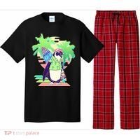 Retro 80's Tropical Surfer Penguin Pajama Set thumb 0