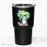 Retro 80's Tropical Surfer Penguin Tumbler thumb 0