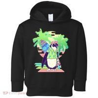 Retro 80's Tropical Surfer Penguin Toddler Hoodie thumb 0