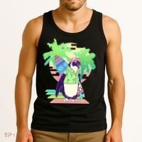 Retro 80's Tropical Surfer Penguin Tank Top thumb 3