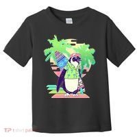Retro 80's Tropical Surfer Penguin Toddler T-Shirt thumb 0