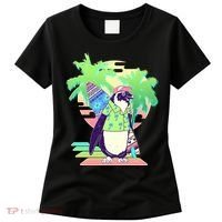 Retro 80's Tropical Surfer Penguin Women's T-Shirt thumb 0