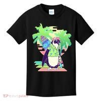 Retro 80's Tropical Surfer Penguin Kids T-Shirt thumb 0