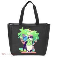 Retro 80's Tropical Surfer Penguin Tote Bag thumb 0