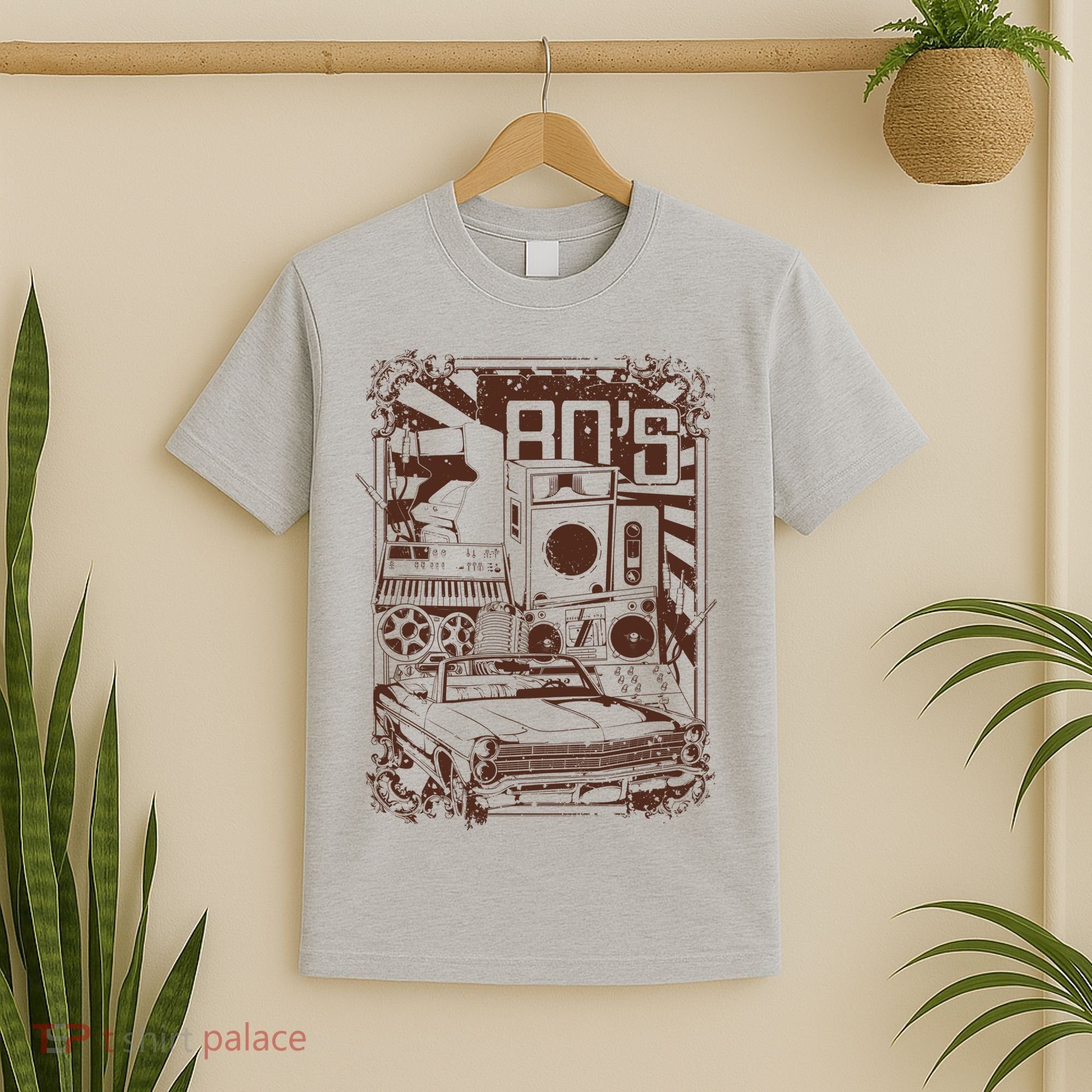 Retro 80's Vintage Classic Car Boombox Graphic T-Shirt