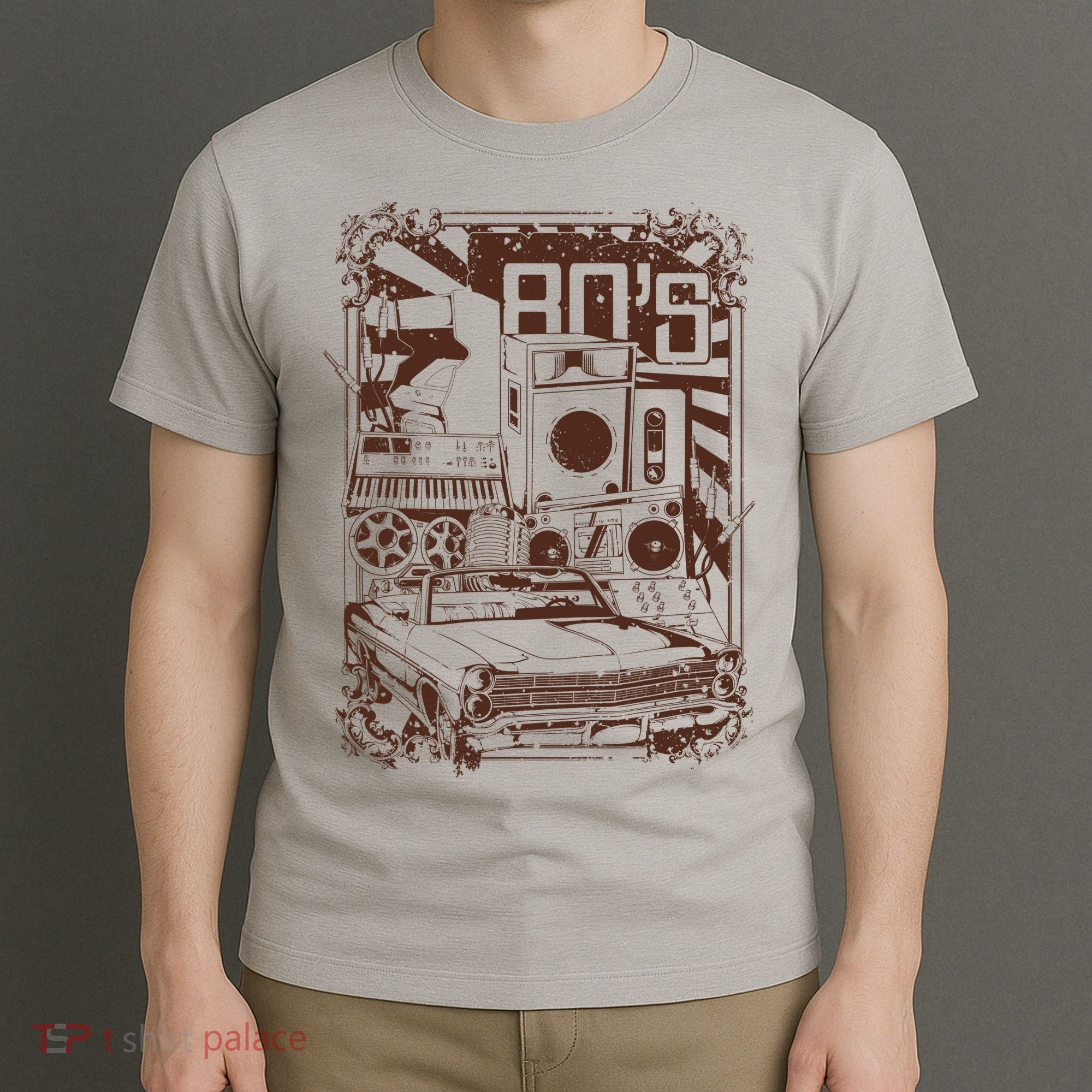 Retro 80's Vintage Classic Car Boombox Graphic T-Shirt