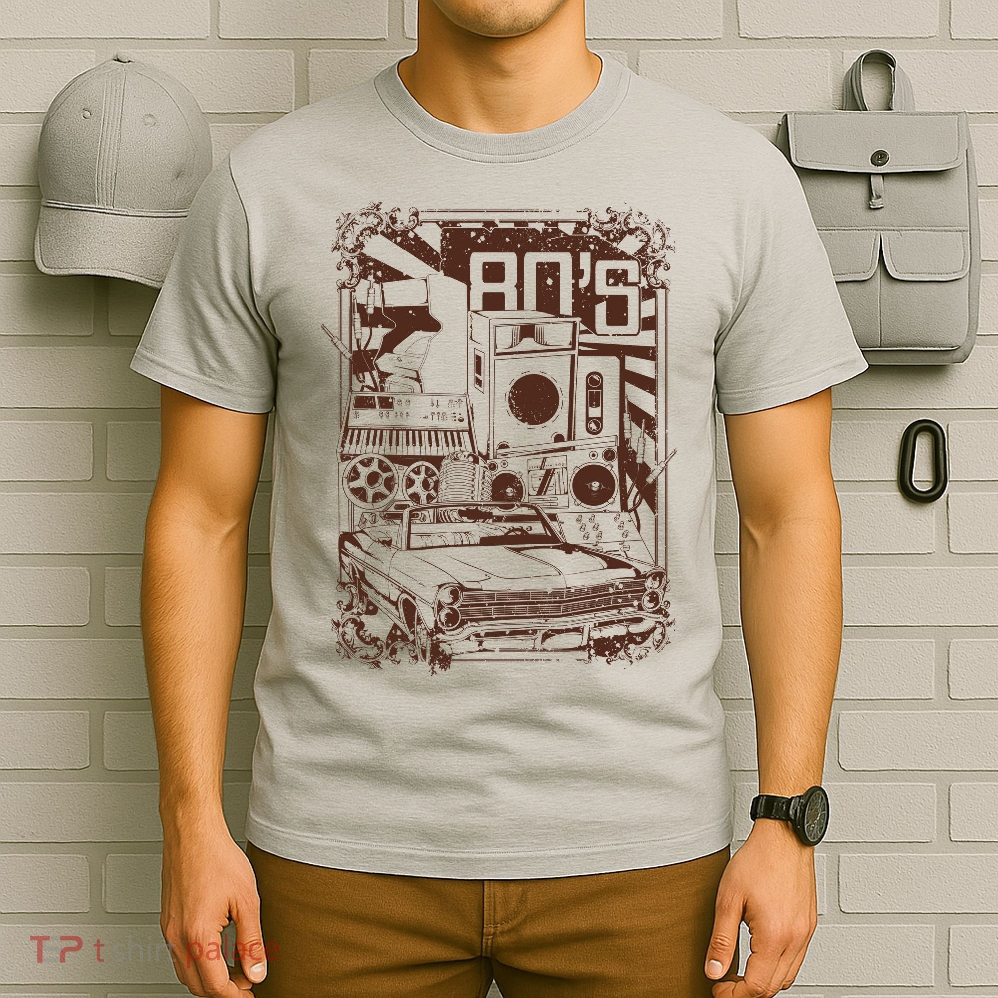 Retro 80's Vintage Classic Car Boombox Graphic T-Shirt