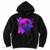 Retro 80s Vaporwave Aesthetic Palm Trees 90s Art Vaporwave Hoodie thumb 0