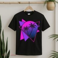 Retro 80s Vaporwave Aesthetic Palm Trees 90s Art Vaporwave T-Shirt thumb 2