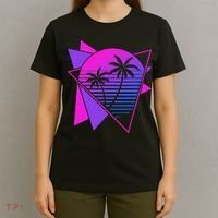 Retro 80s Vaporwave Aesthetic Palm Trees 90s Art Vaporwave T-Shirt thumb 4