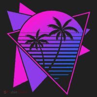 Retro 80s Vaporwave Aesthetic Palm Trees 90s Art Vaporwave Beanie thumb 2