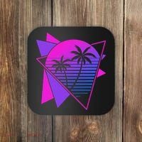 Retro 80s Vaporwave Aesthetic Palm Trees 90s Art Vaporwave Coaster thumb 0