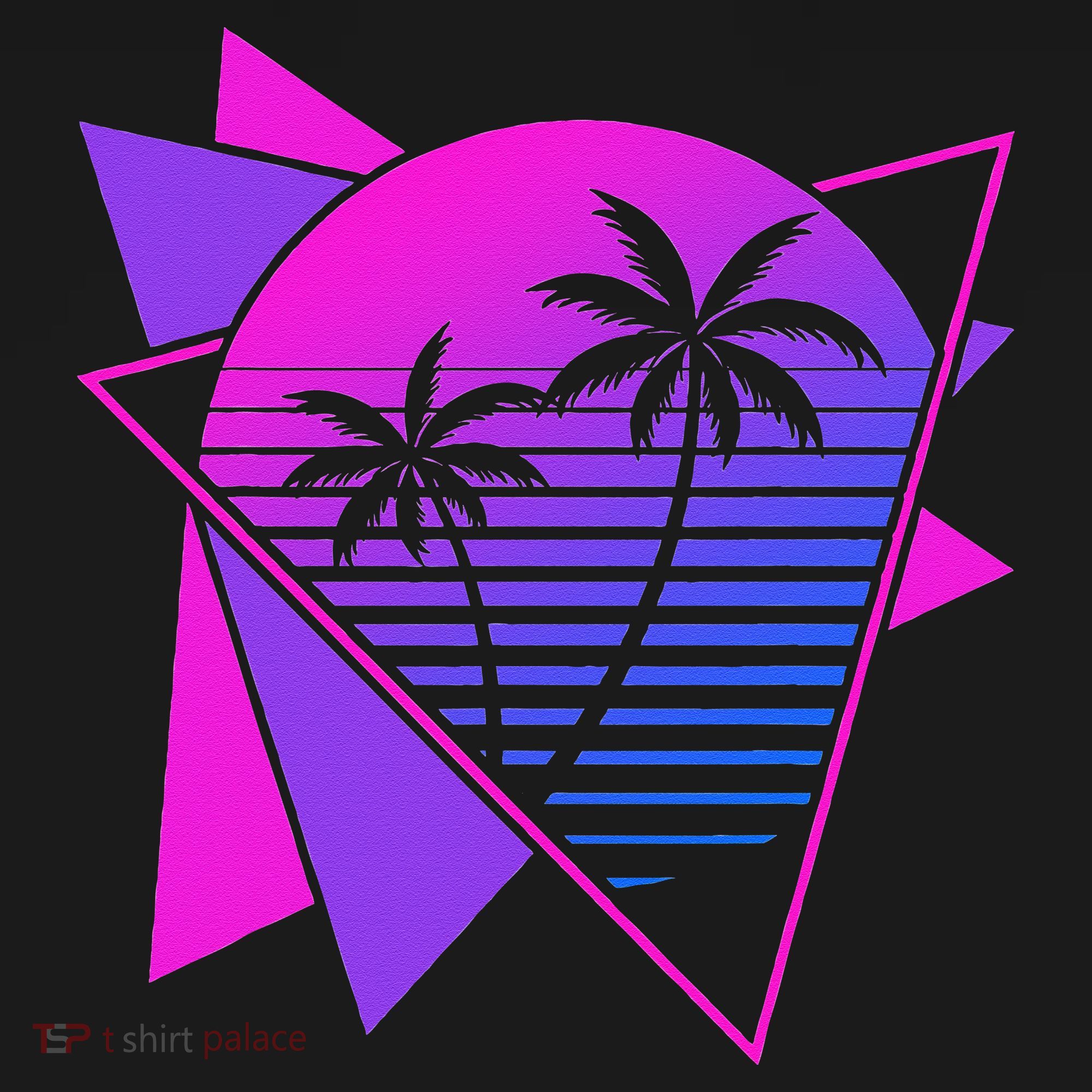 Retro 80s Vaporwave Aesthetic Palm Trees 90s Art Vaporwave Mousepad