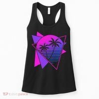 Retro 80s Vaporwave Aesthetic Palm Trees 90s Art Vaporwave Women's Tank Top thumb 0