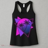 Retro 80s Vaporwave Aesthetic Palm Trees 90s Art Vaporwave Women's Tank Top thumb 3