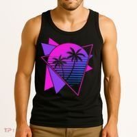 Retro 80s Vaporwave Aesthetic Palm Trees 90s Art Vaporwave Tank Top thumb 3