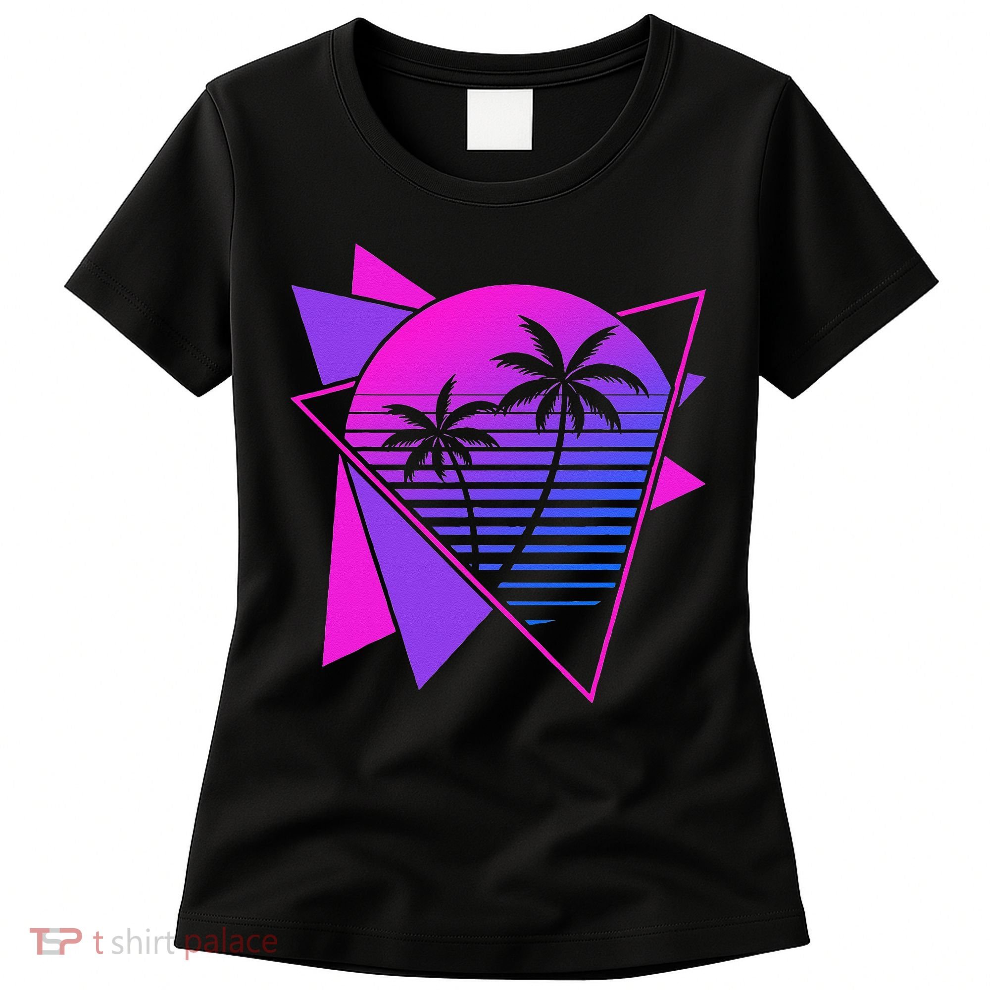 Retro 80s Vaporwave Aesthetic Palm Trees 90s Art Vaporwave Women's T-Shirt