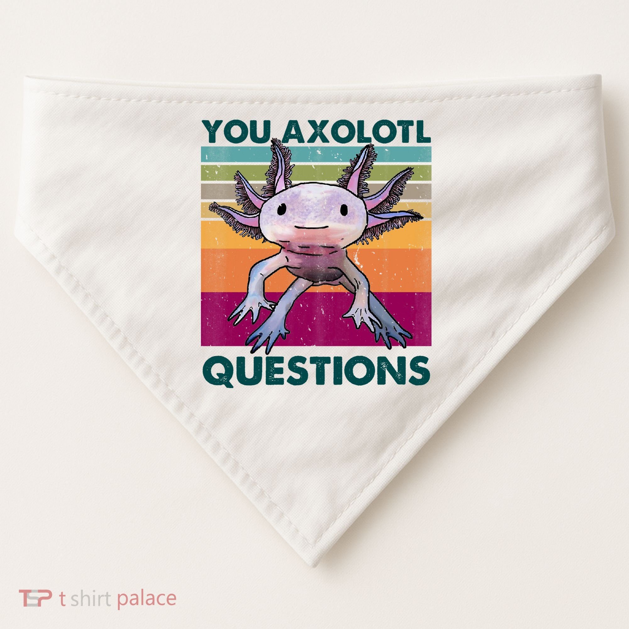 Retro 90s Axolotl Funny You Axolotl Questions USA-Made Doggie Bandana
