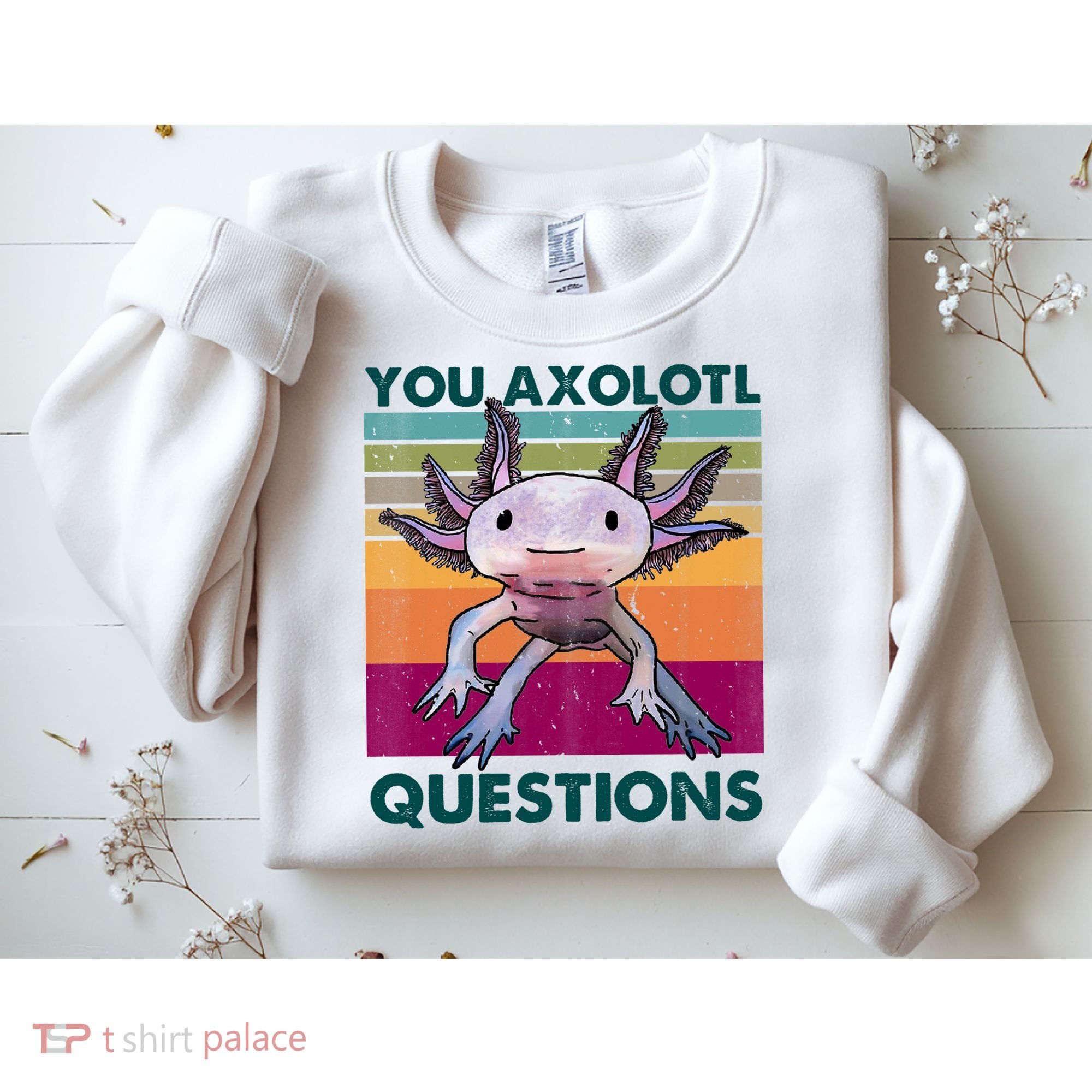Retro 90s Axolotl Funny You Axolotl Questions Sweatshirt
