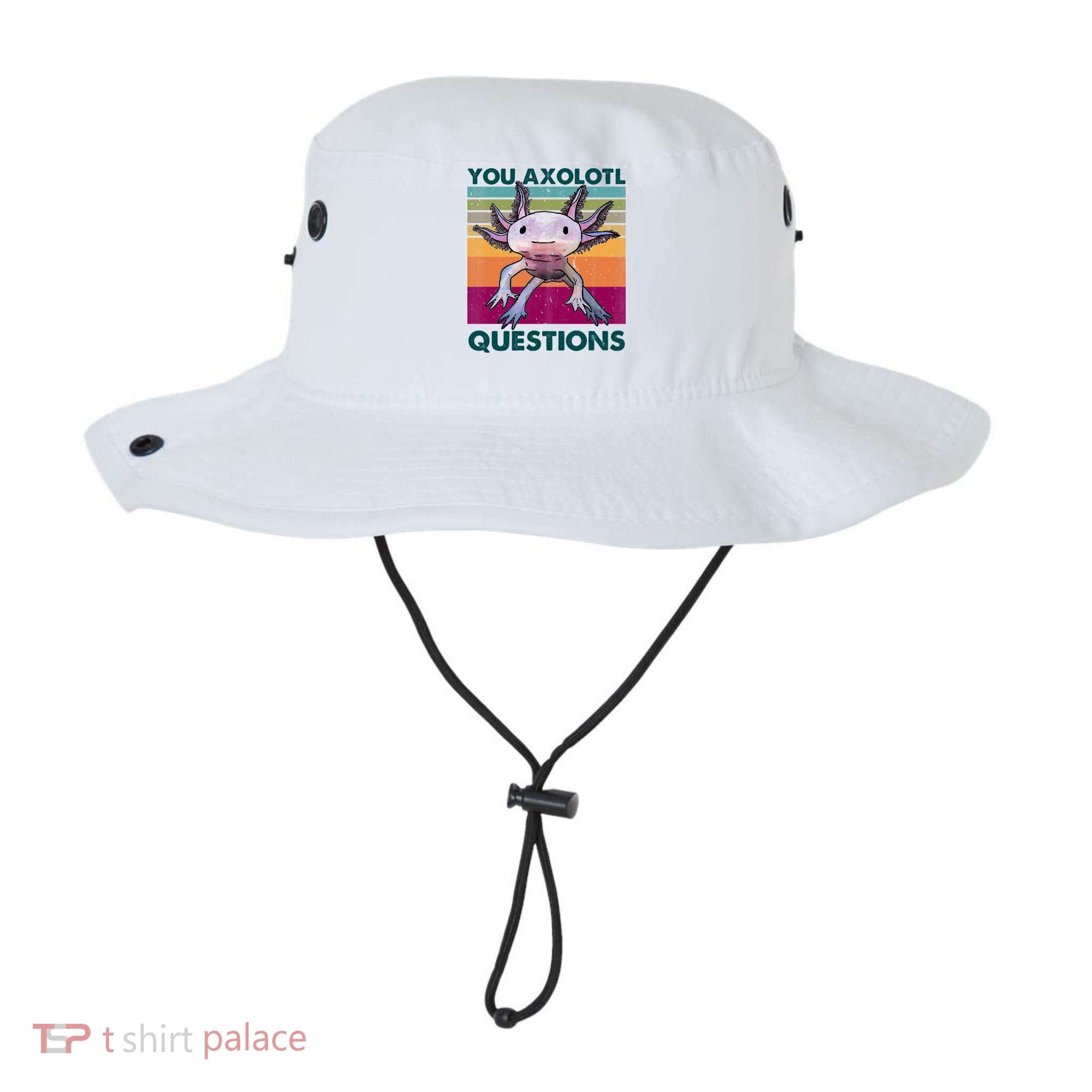 Retro 90s Axolotl Funny You Axolotl Questions Bucket Hat