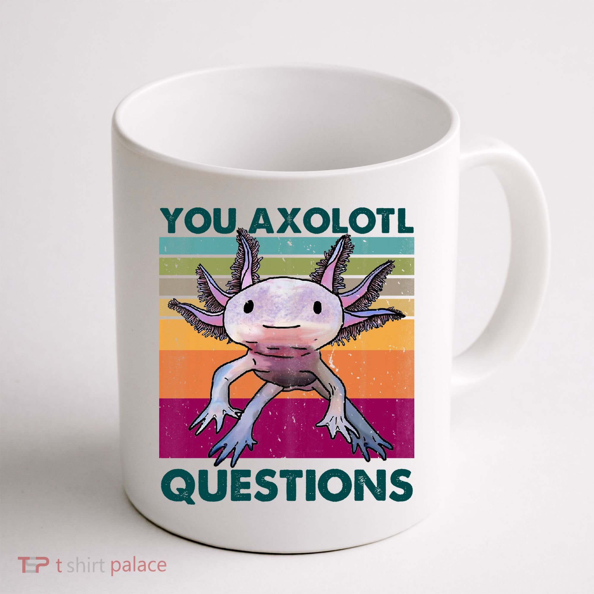 Retro 90s Axolotl Funny You Axolotl Questions Coffee Mug