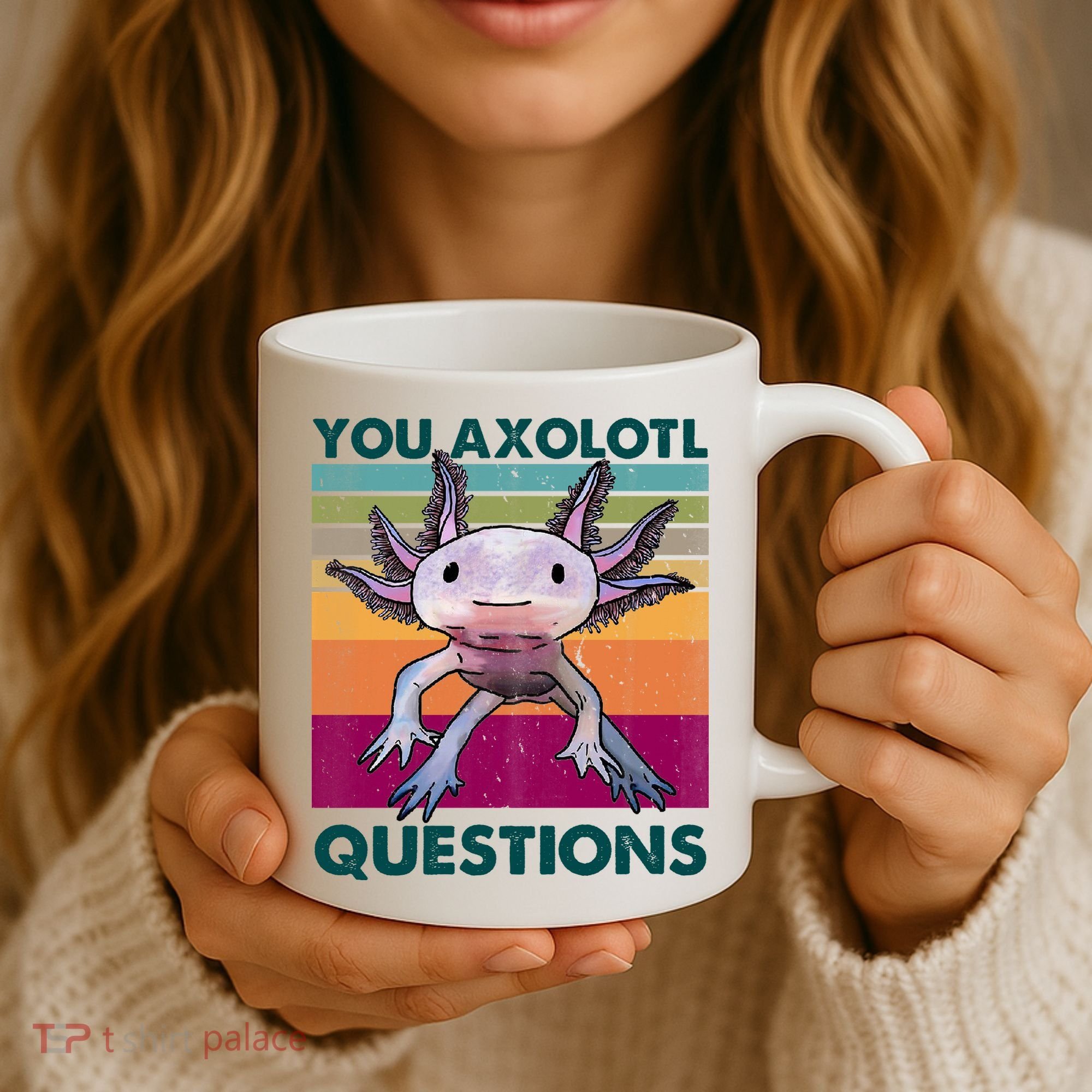 Retro 90s Axolotl Funny You Axolotl Questions Coffee Mug