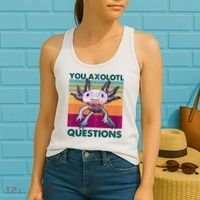 Retro 90s Axolotl Funny You Axolotl Questions Women's Tank Top thumb 2