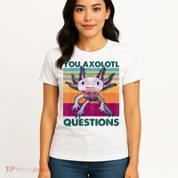 Retro 90s Axolotl Funny You Axolotl Questions Women's T-Shirt thumb 4