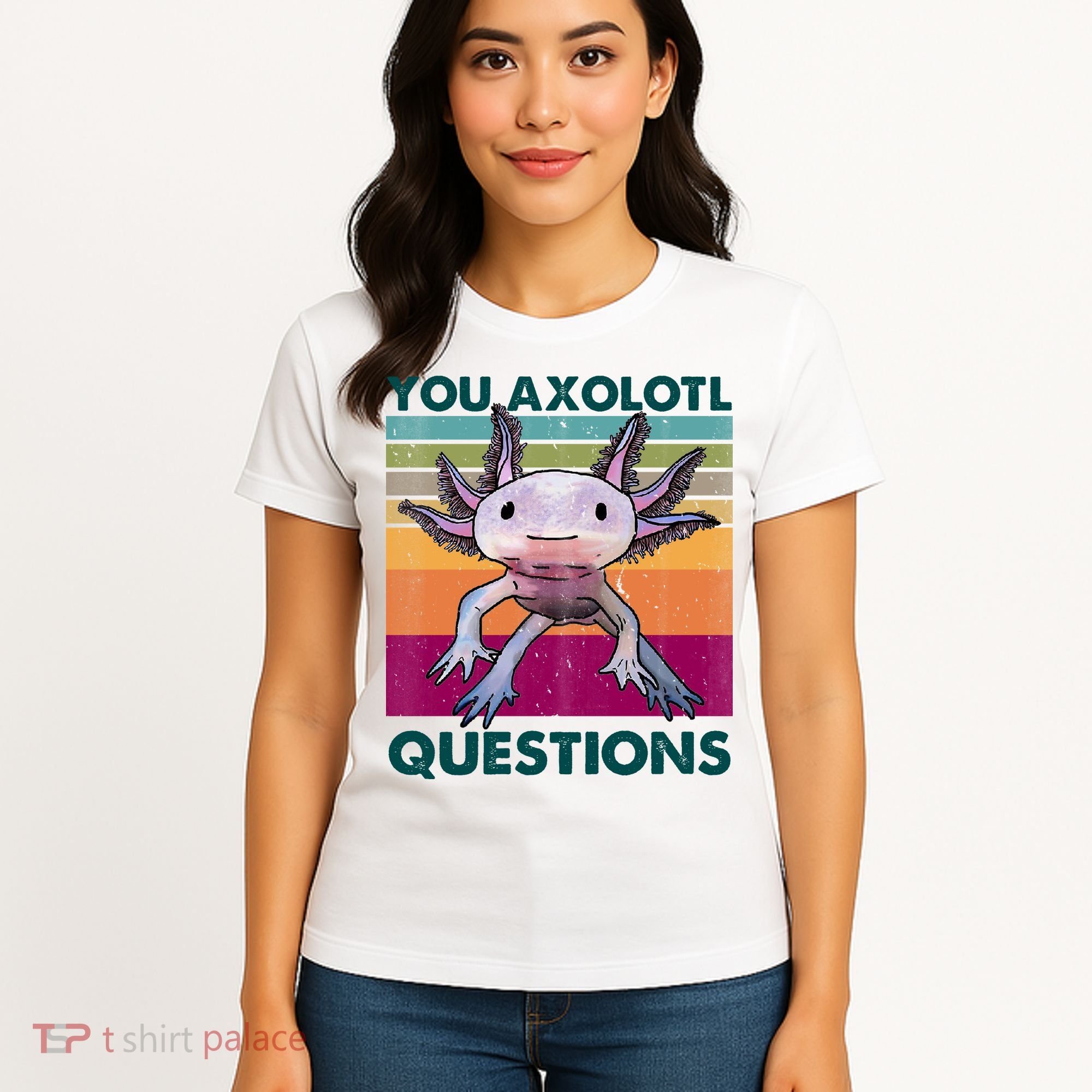 Retro 90s Axolotl Funny You Axolotl Questions Women's T-Shirt