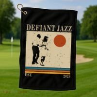 Retro 90s Defiant Jazz Gift Golf Towel thumb 1
