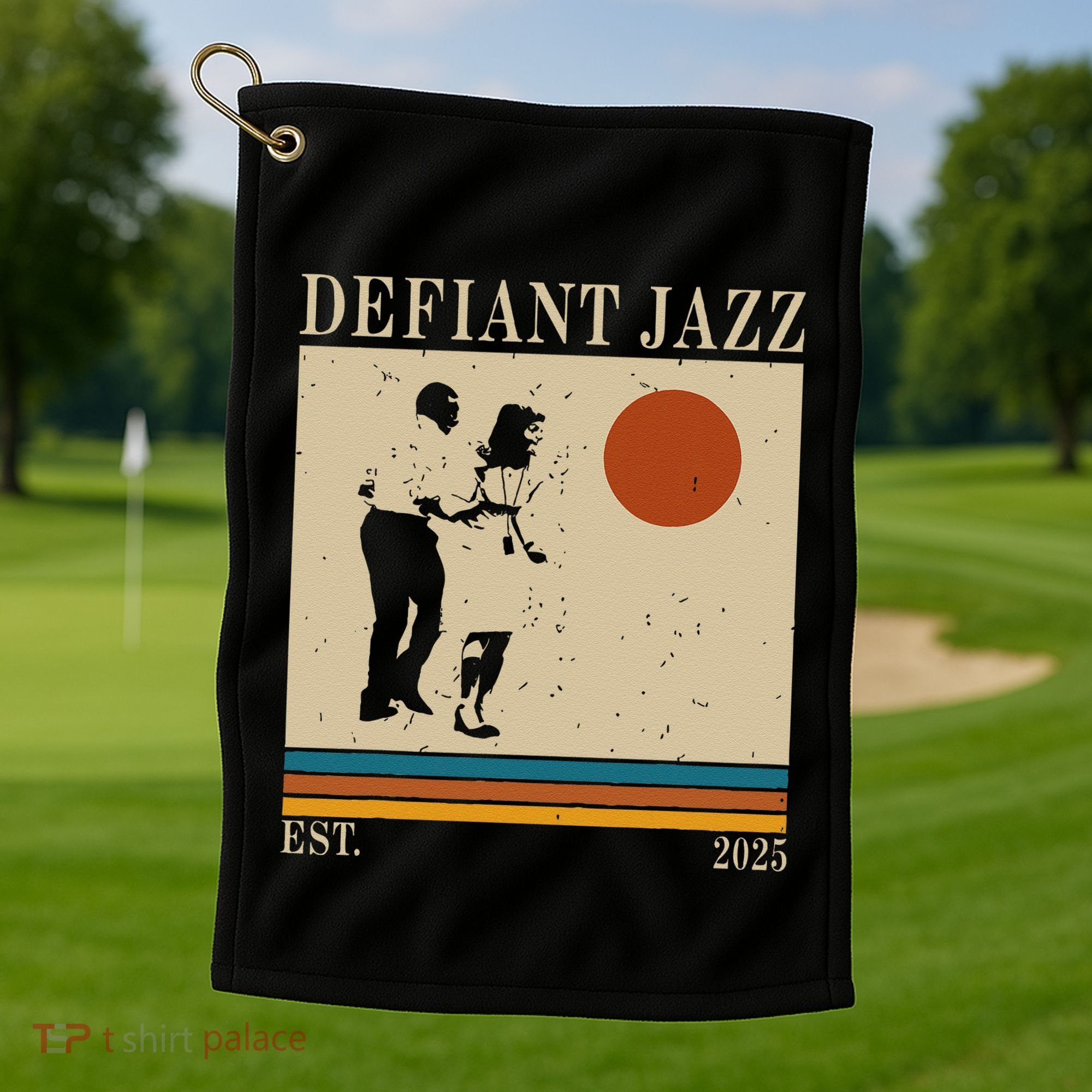 Retro 90s Defiant Jazz Gift Golf Towel