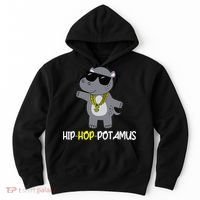 Rap 90s Hip Hop Hippo Cute Hippopotamus Zoo Animal Gift Hoodie thumb 0
