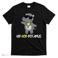 Rap 90s Hip Hop Hippo Cute Hippopotamus Zoo Animal Gift T-Shirt thumb 0