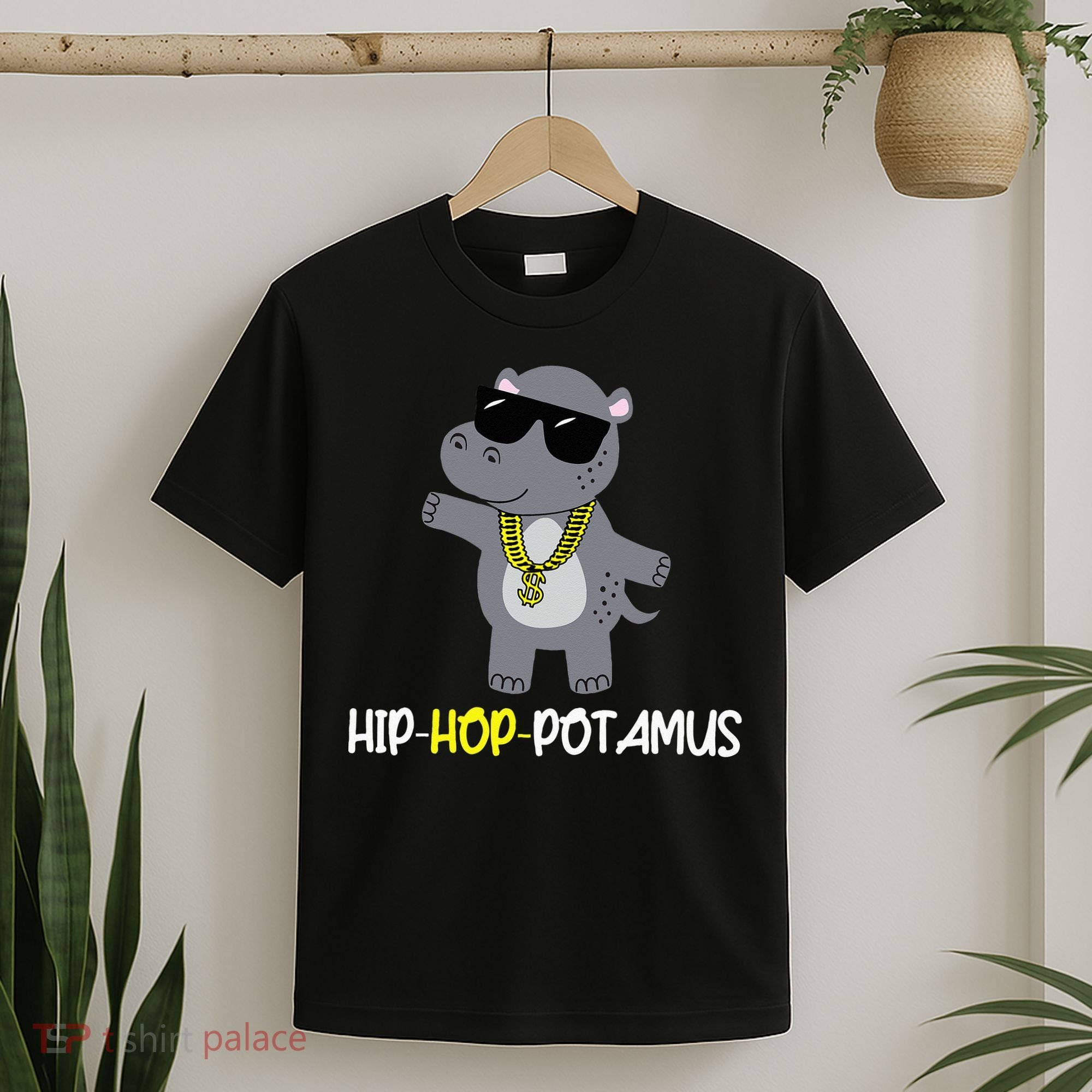 Rap 90s Hip Hop Hippo Cute Hippopotamus Zoo Animal Gift T-Shirt