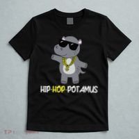 Rap 90s Hip Hop Hippo Cute Hippopotamus Zoo Animal Gift T-Shirt thumb 5