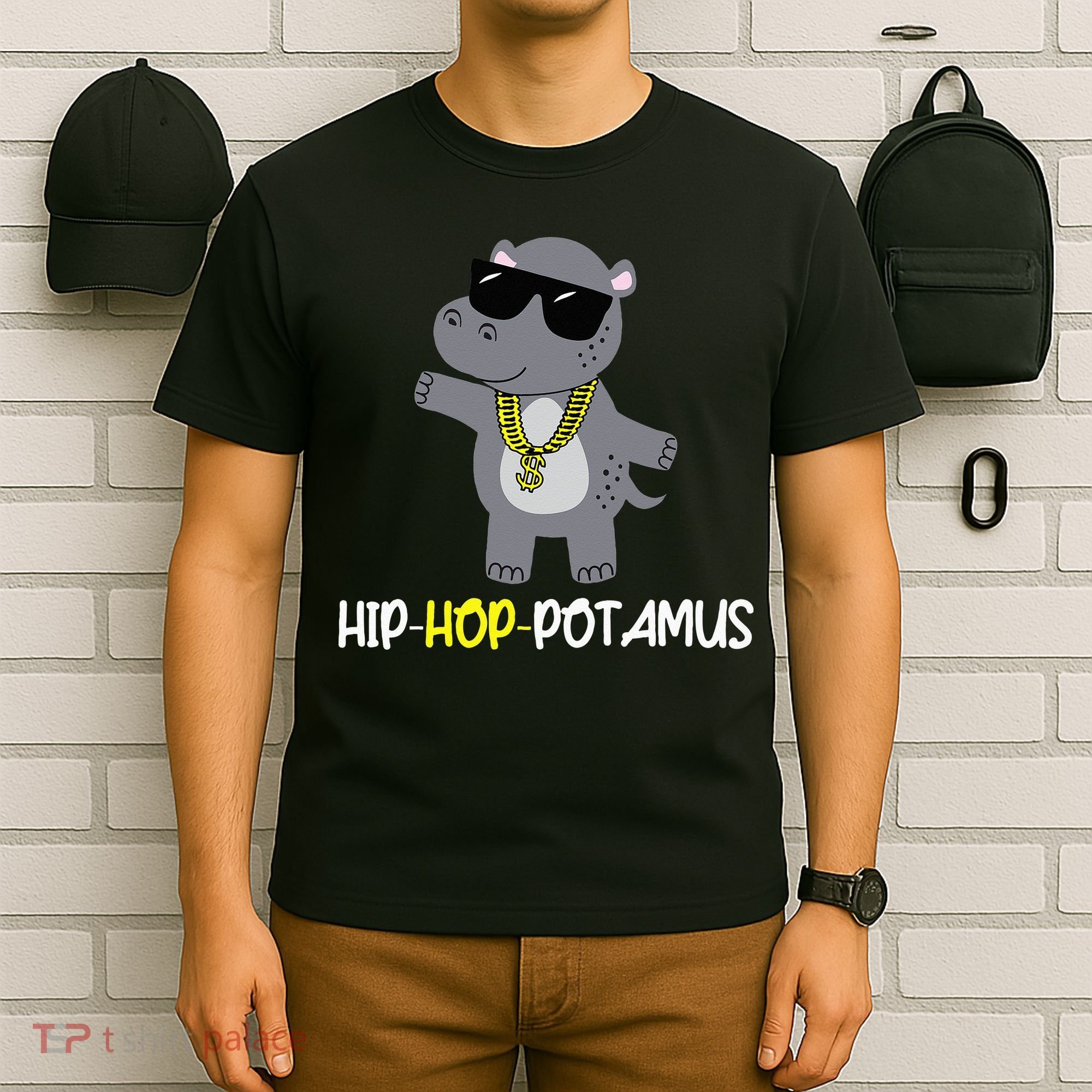 Rap 90s Hip Hop Hippo Cute Hippopotamus Zoo Animal Gift T-Shirt